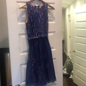 Lace Blue cocktail dress. Eliza J size four.